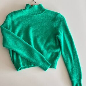 Zara Teal Women's Turtleneck Sweater